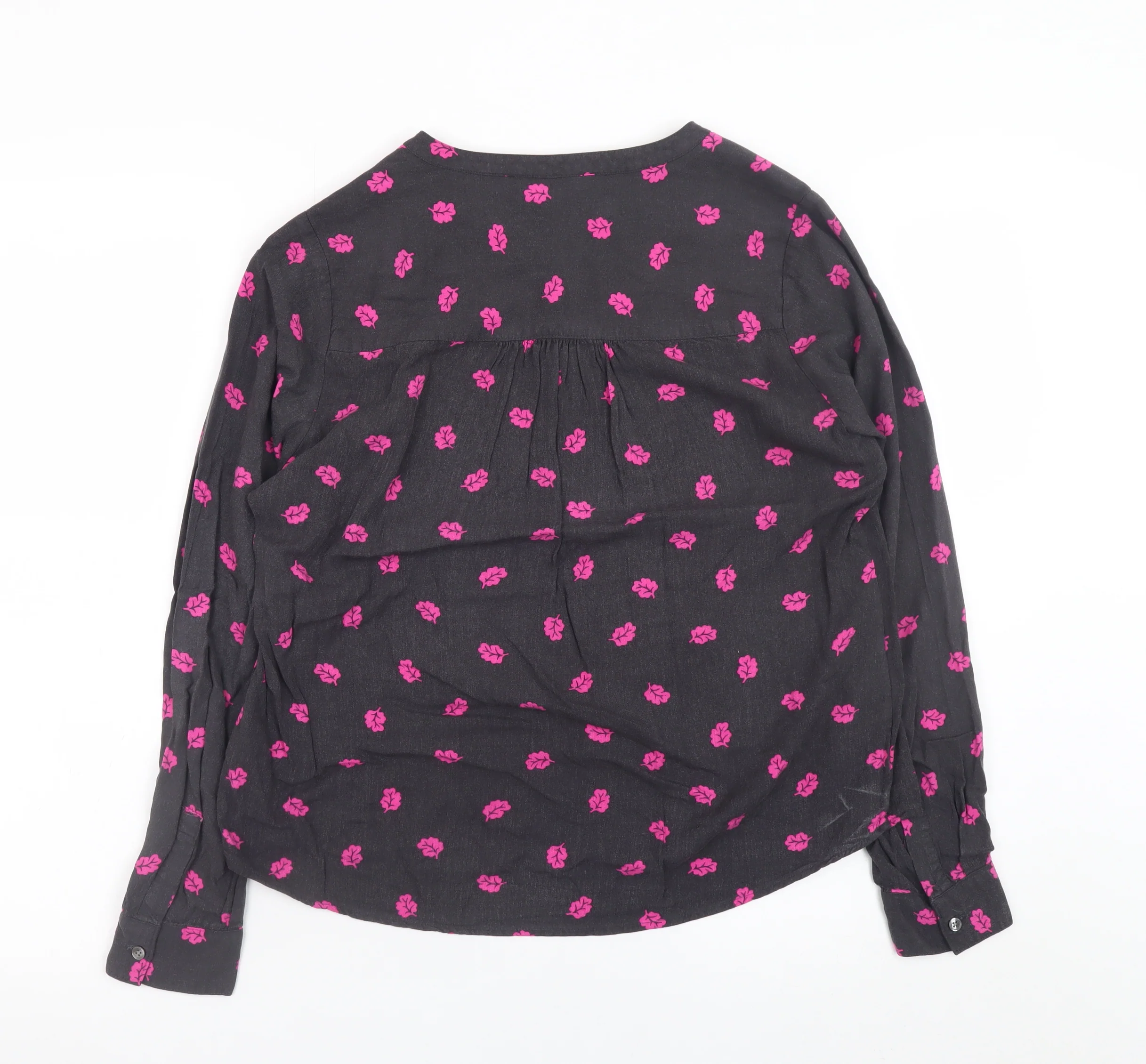 Boden Women’s Black Floral Long Sleeve Viscose Tunic Blouse UK 12 - Image 3