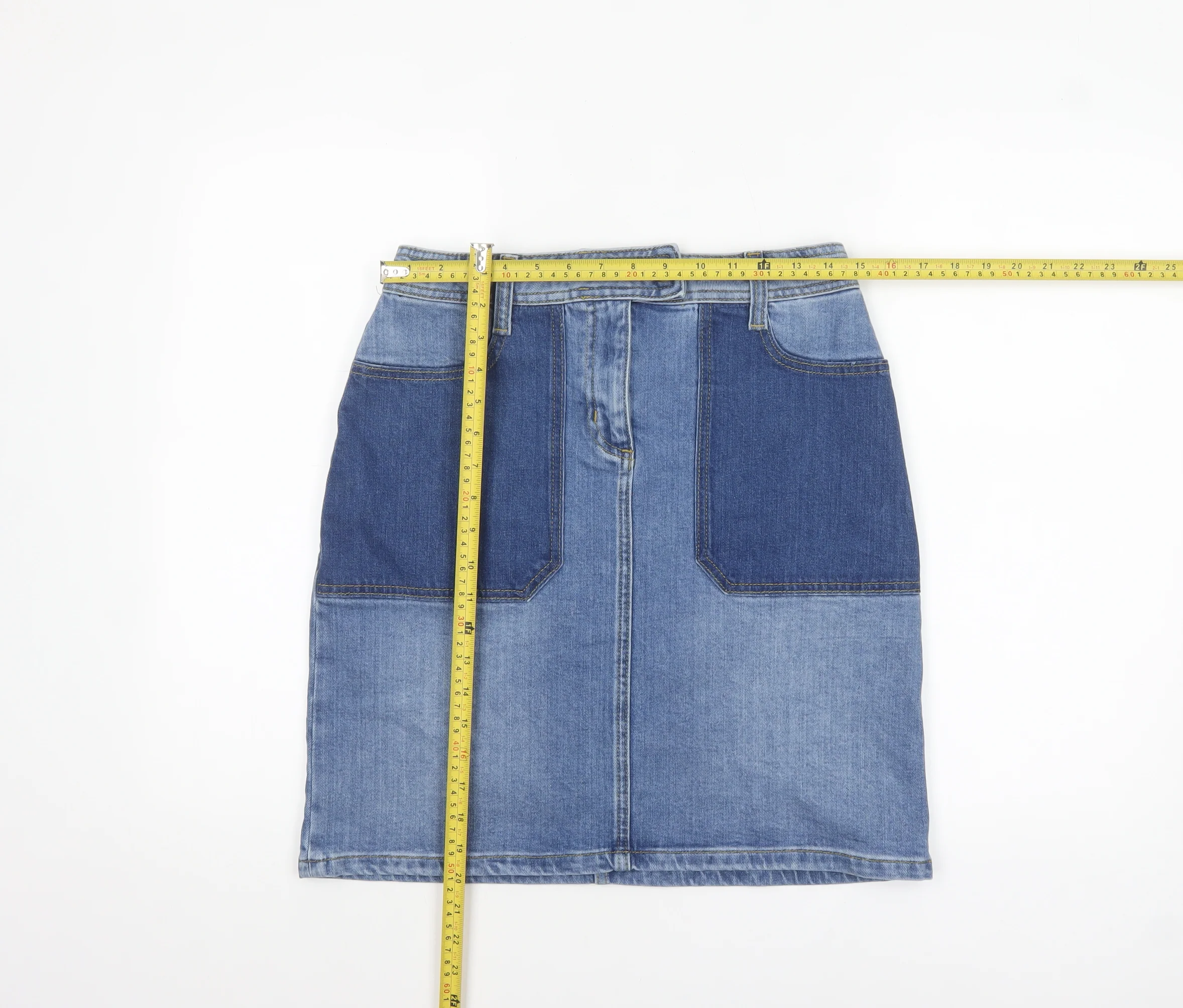 Boden Women’s Blue Denim Straight Skirt Size 10 Knee Length - Image 2