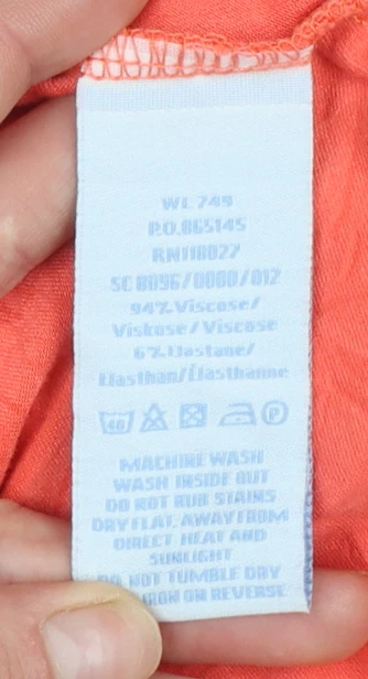 Boden Women’s Orange Wrap V-Neck Blouse UK 12 3/4 Sleeve Stretch Top - Image 5