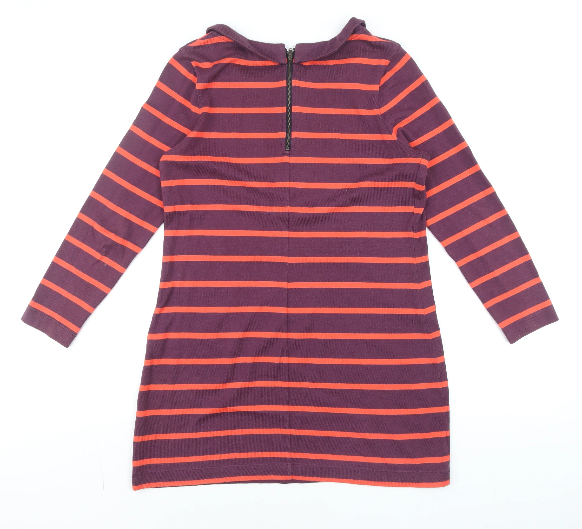 Boden Women’s Purple Striped Cotton Shift Dress Size 12P - Image 3