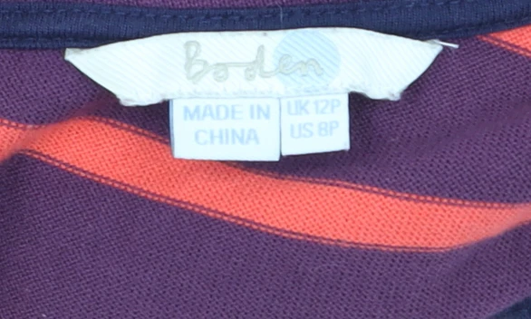 Boden Women’s Purple Striped Cotton Shift Dress Size 12P - Image 5