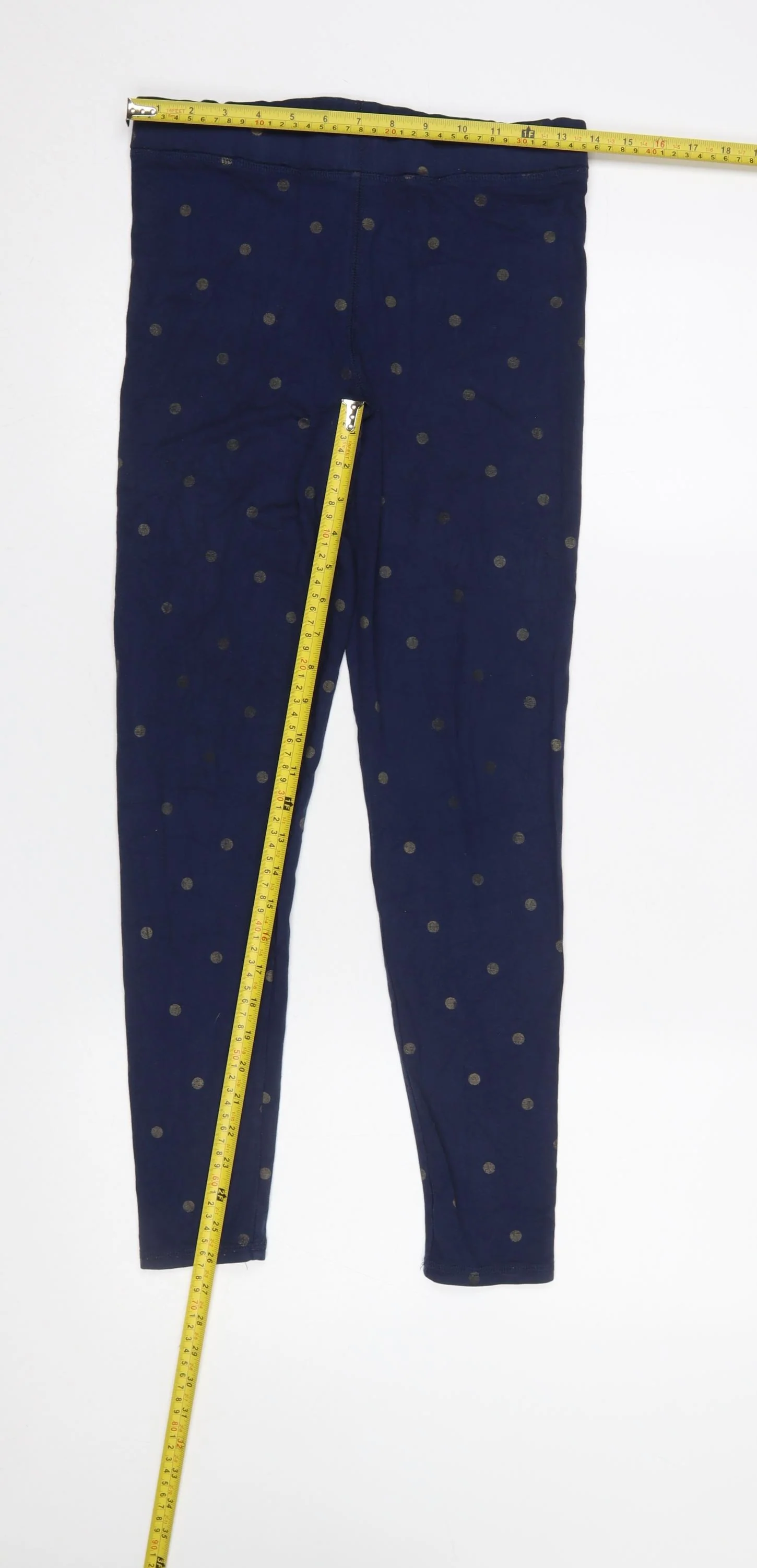 Boden Women's Blue Polka Dot Cotton Stretch Leggings Size 12 - Image 2
