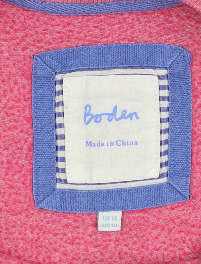 Boden Womens Pink Crew Neck Long Sleeve Cotton Blend Sweatshirt UK 10 - Image 4