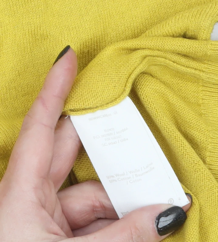 Boden Womens Yellow Wool Cotton Crew Neck Balloon Sleeve Jumper M - Image 4