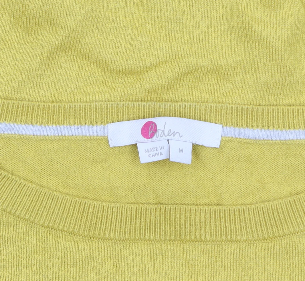 Boden Womens Yellow Wool Cotton Crew Neck Balloon Sleeve Jumper M - Image 5