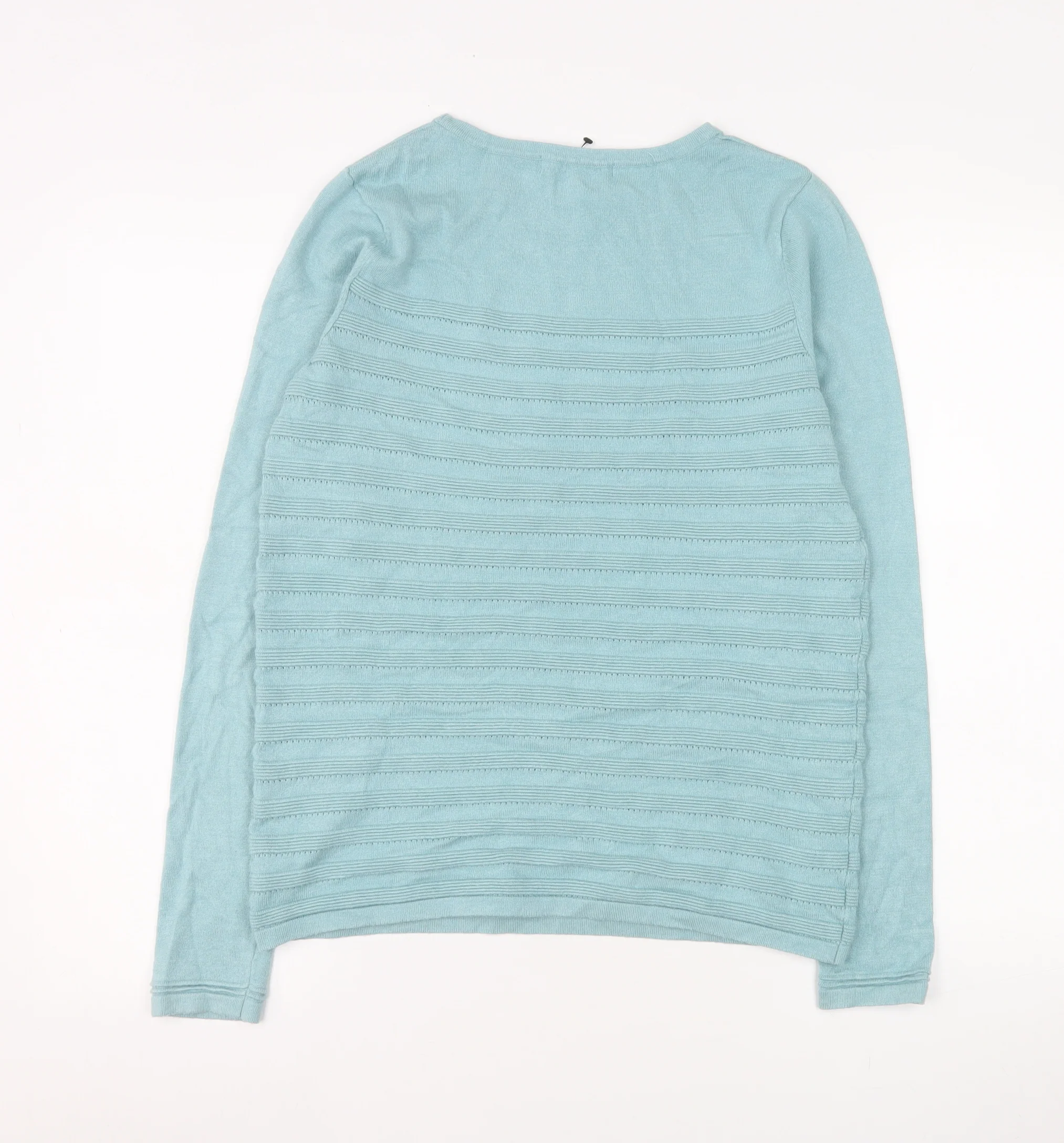 Bonmarché Women Blue Small Viscose Knit Long Sleeve Pullover Jumper - Image 3