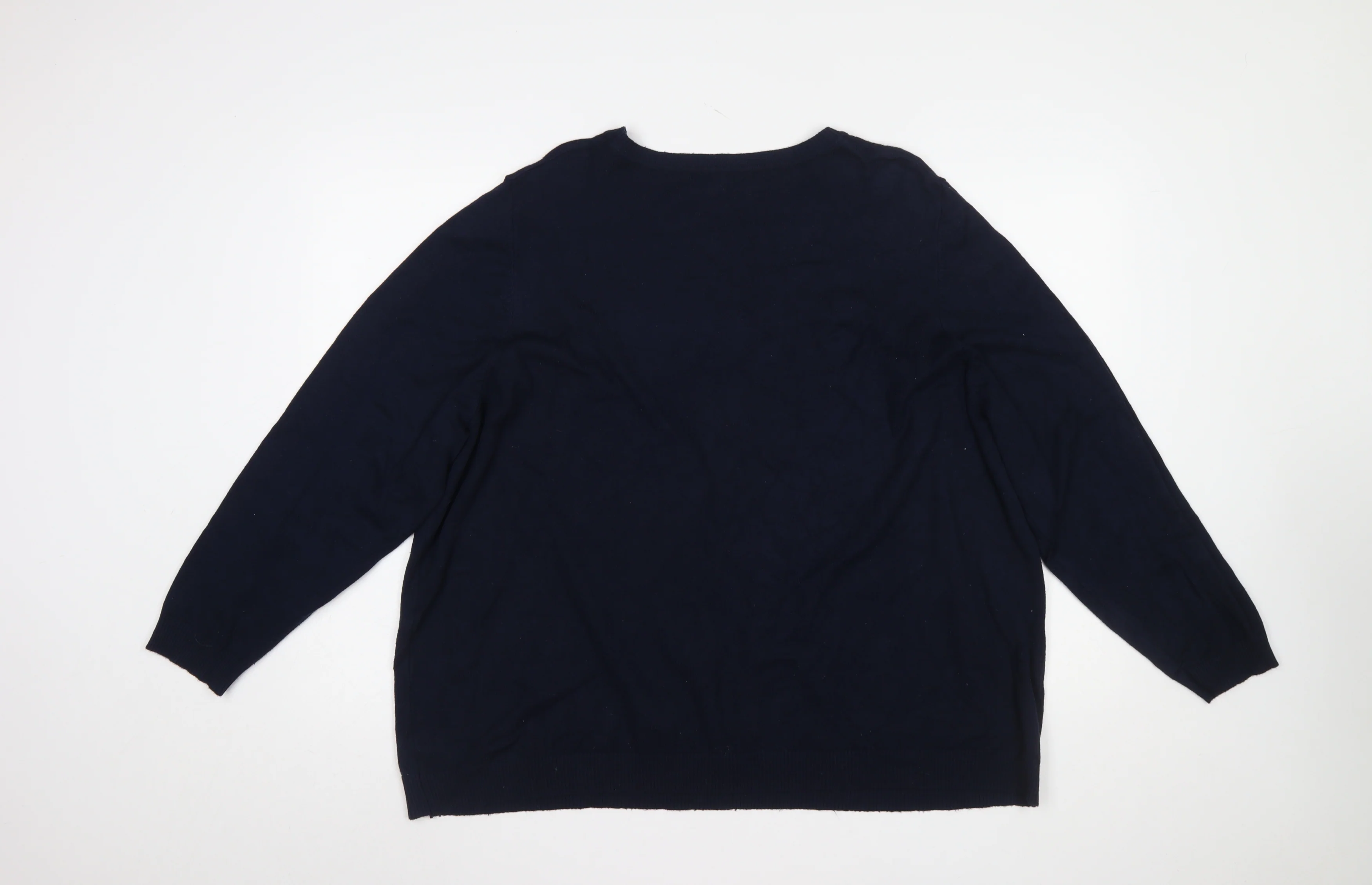 Bonmarché Women’s Navy Blue Embroidered Bee Jumper Size 24/26 Viscose Blend - Image 3
