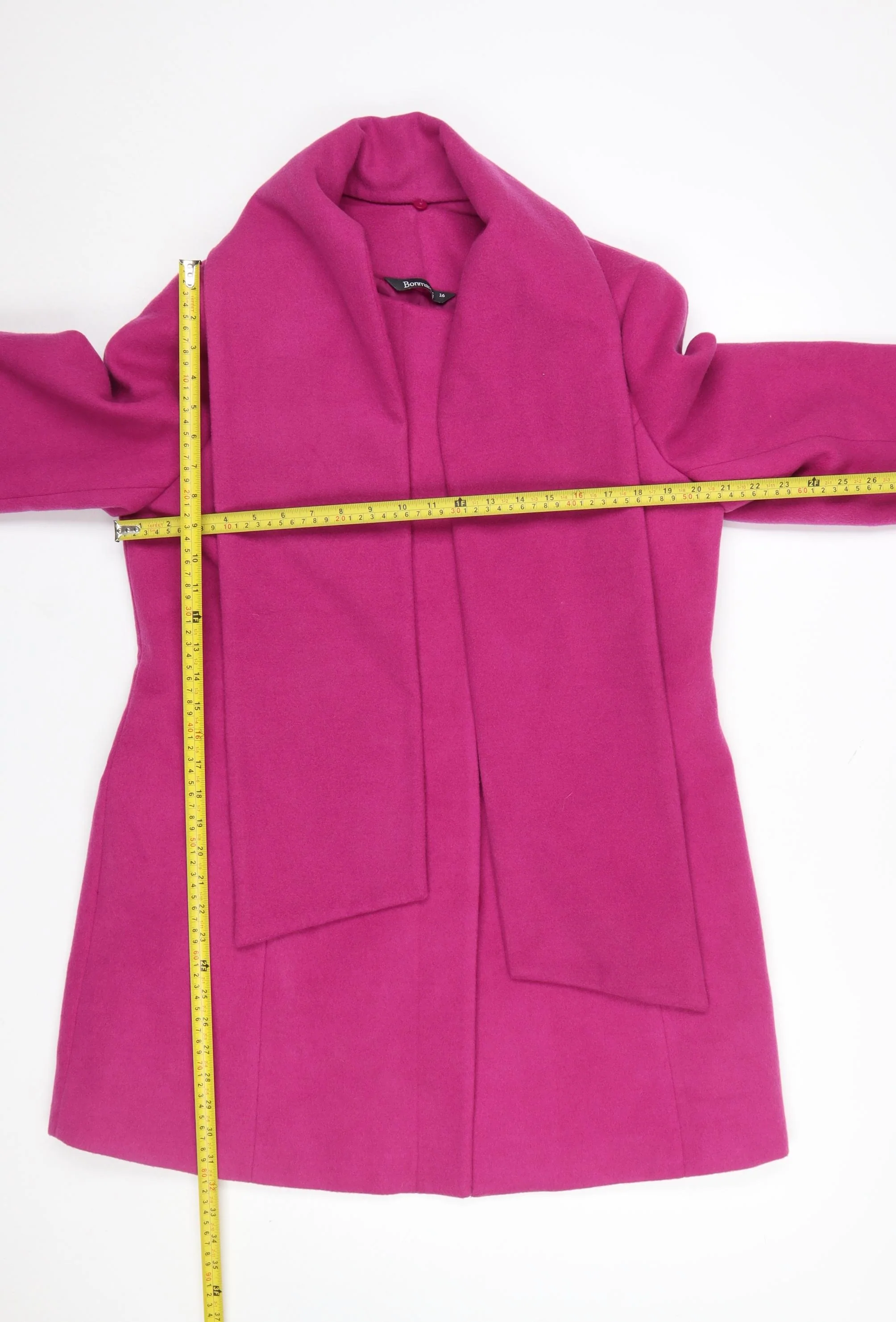 Bonmarché Women’s Pink Mid-Length Overcoat Size 16 Lined - Image 2
