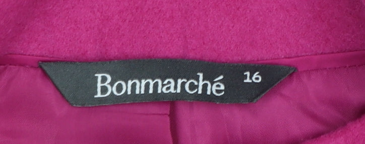 Bonmarché Women’s Pink Mid-Length Overcoat Size 16 Lined - Image 4