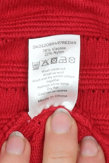 Bonmarché Women’s Red Button-Up Knit Cardigan Size S - Image 5