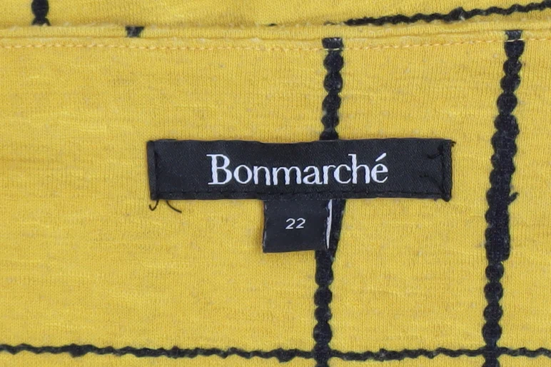 Bonmarché Women’s Yellow Check Zip V-Neck Jumper Size 22 - Image 4