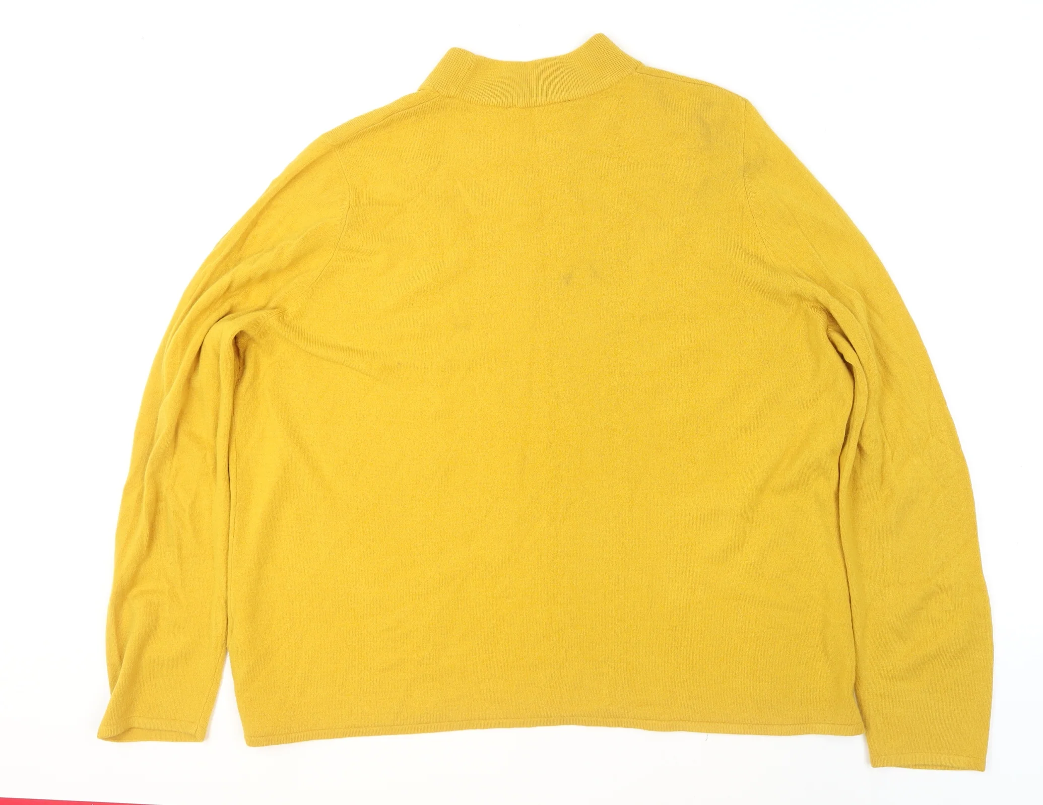 Bonmarche Women Yellow Acrylic Mock Neck Pullover Jumper Size 24/26 - Image 3