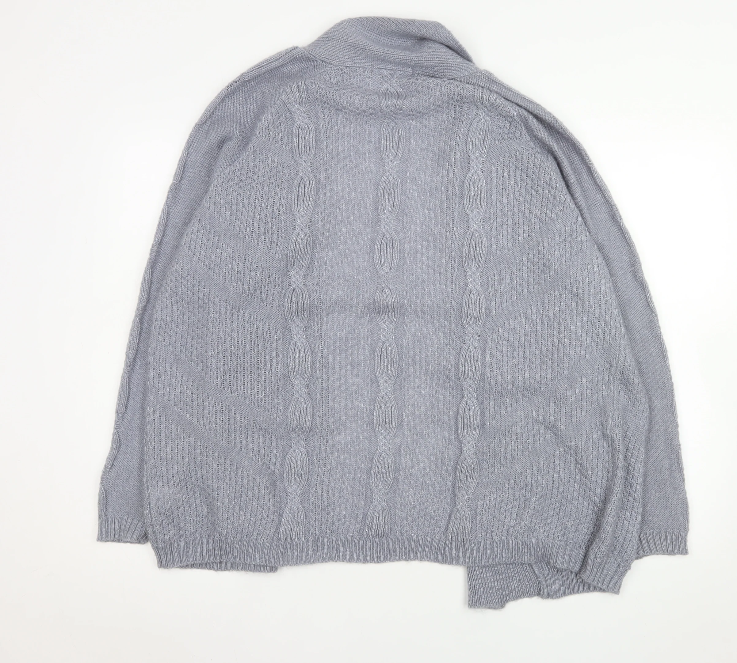 Bonmarché Womens Grey Cable-Knit Open Long Sleeve Cardigan L - Image 3