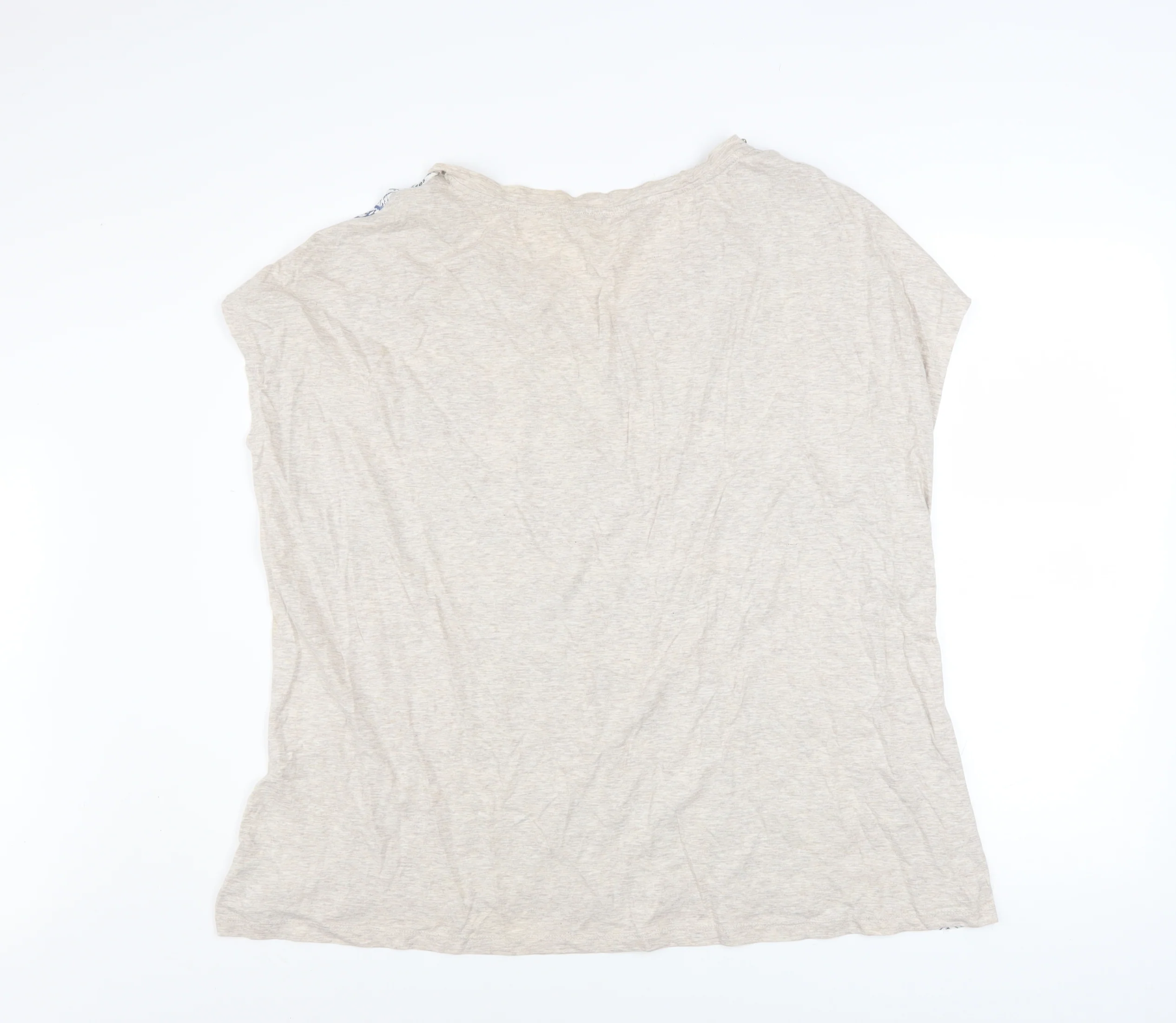 Bonmarché Womens Multicoloured Geometric V-Neck T-Shirt Size 24 - Image 3