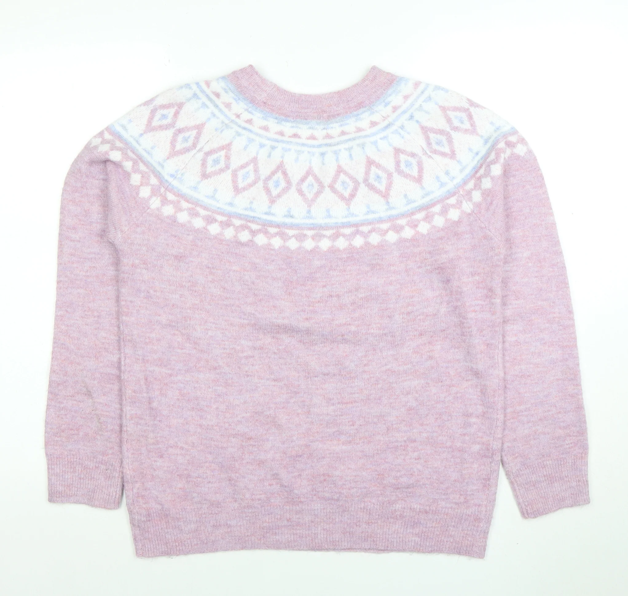 Bonmarché Womens Pink Fair Isle Knit Jumper Size 12 - Image 3