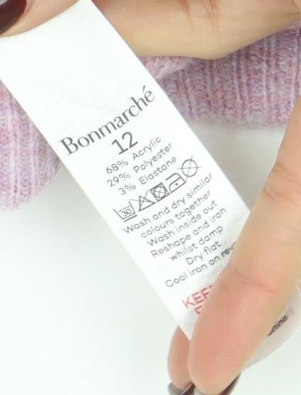 Bonmarché Womens Pink Fair Isle Knit Jumper Size 12 - Image 4