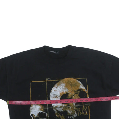 Boohoo Men’s Black Skull Print Pullover Sweatshirt M Regular Fit - Image 3