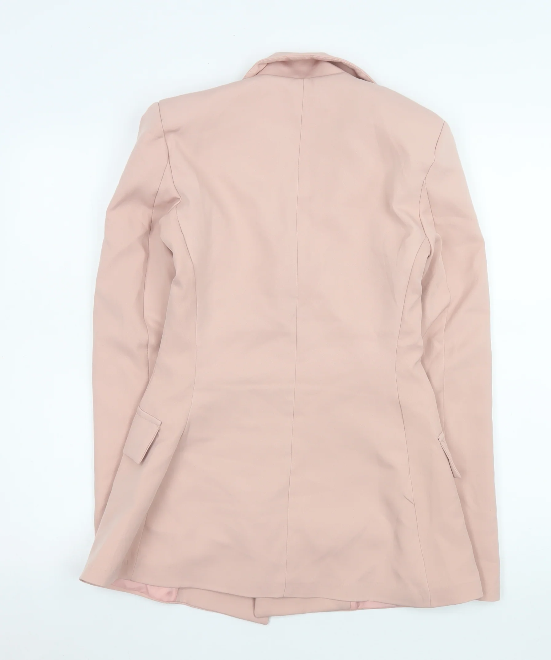 Boohoo Women Pink Blazer UK 8 Double-Breasted Tailored Jacket - Image 3