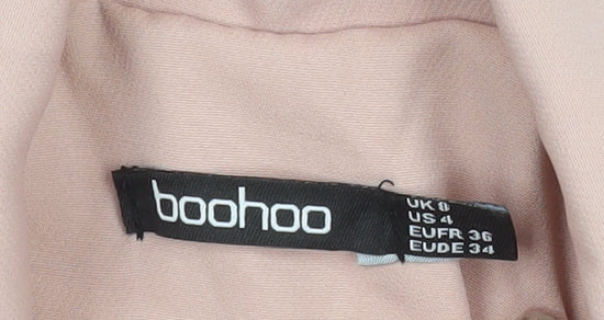 Boohoo Women Pink Blazer UK 8 Double-Breasted Tailored Jacket - Image 4