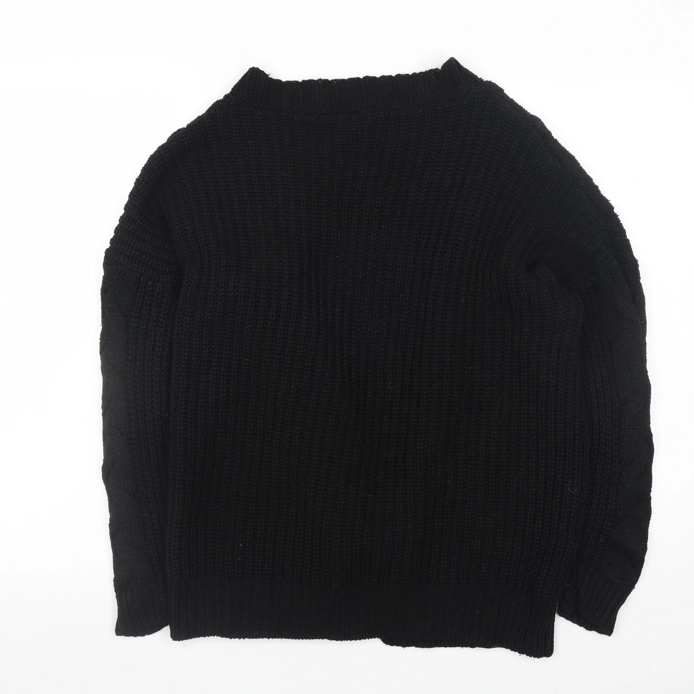 Boohoo Women’s Black Cable Knit Open Front Cardigan S - Image 3