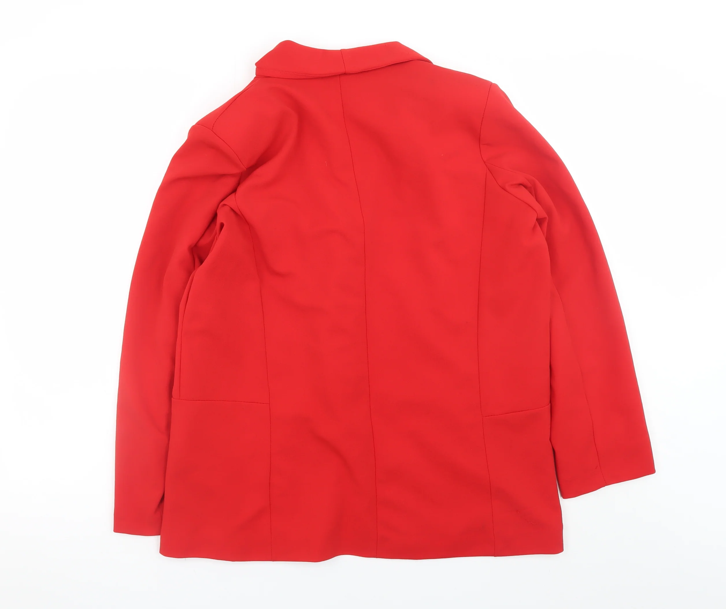 Boohoo Women’s Red Blazer Jacket Size 12 Regular Fit Lined - Image 3