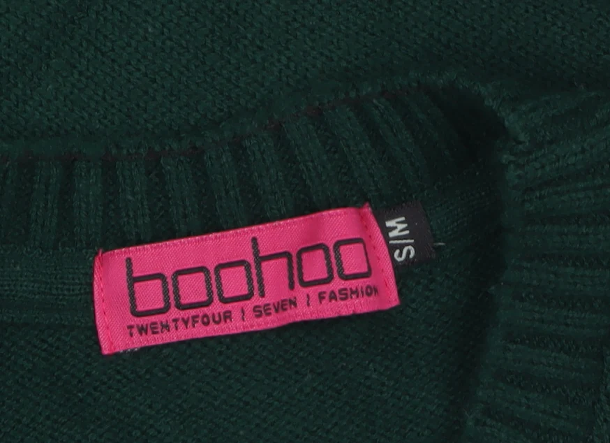 Boohoo Womens Green Christmas Reindeer Crew Neck Jumper Size S - Image 5