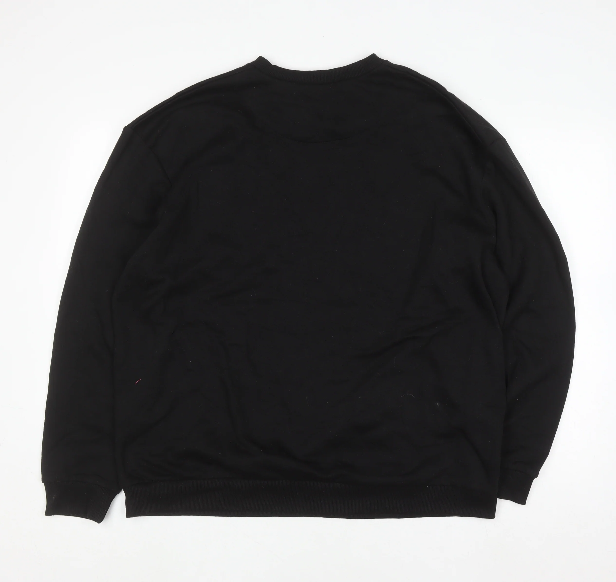 boohooMAN Men's Black Dallas Campus Sweatshirt Medium Crew Neck - Image 3