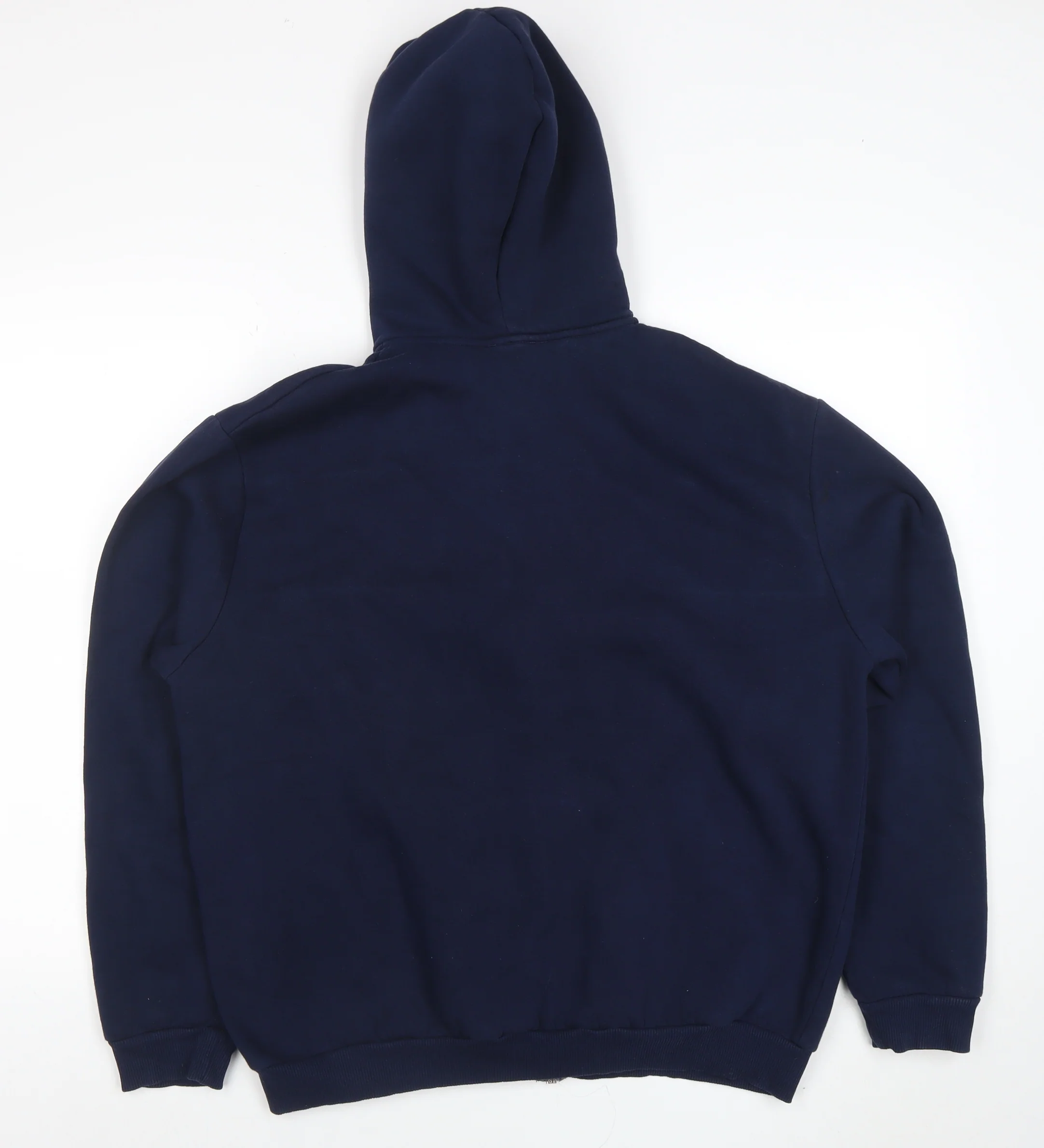 boohooMAN Men's Blue Full Zip Hoodie Size S Logo Design - Image 3