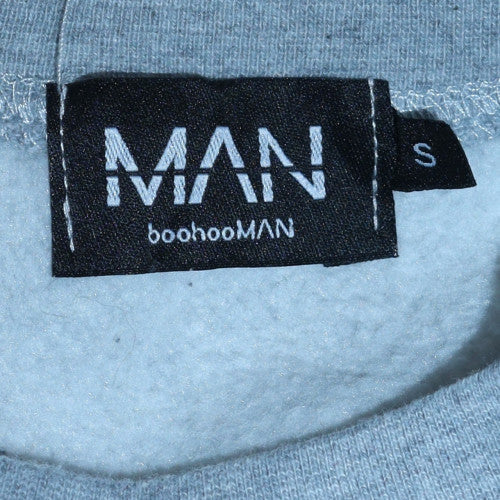 boohooMAN Men's Grey Graphic Skull Eagle Crew Neck Sweatshirt Size S - Image 5