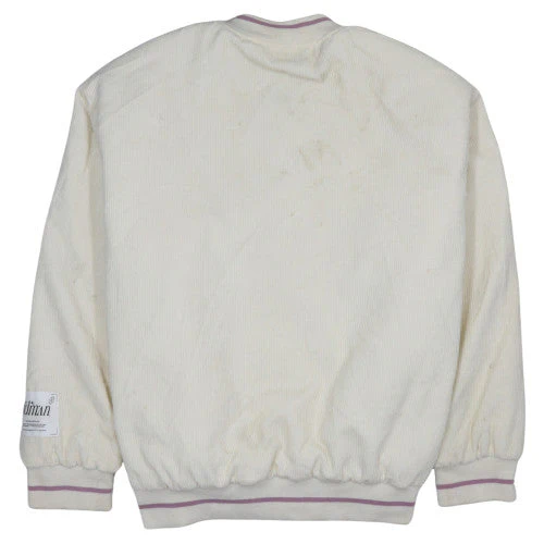 boohooMAN Men's Ivory Corduroy Varsity Jacket M College Style - Image 4