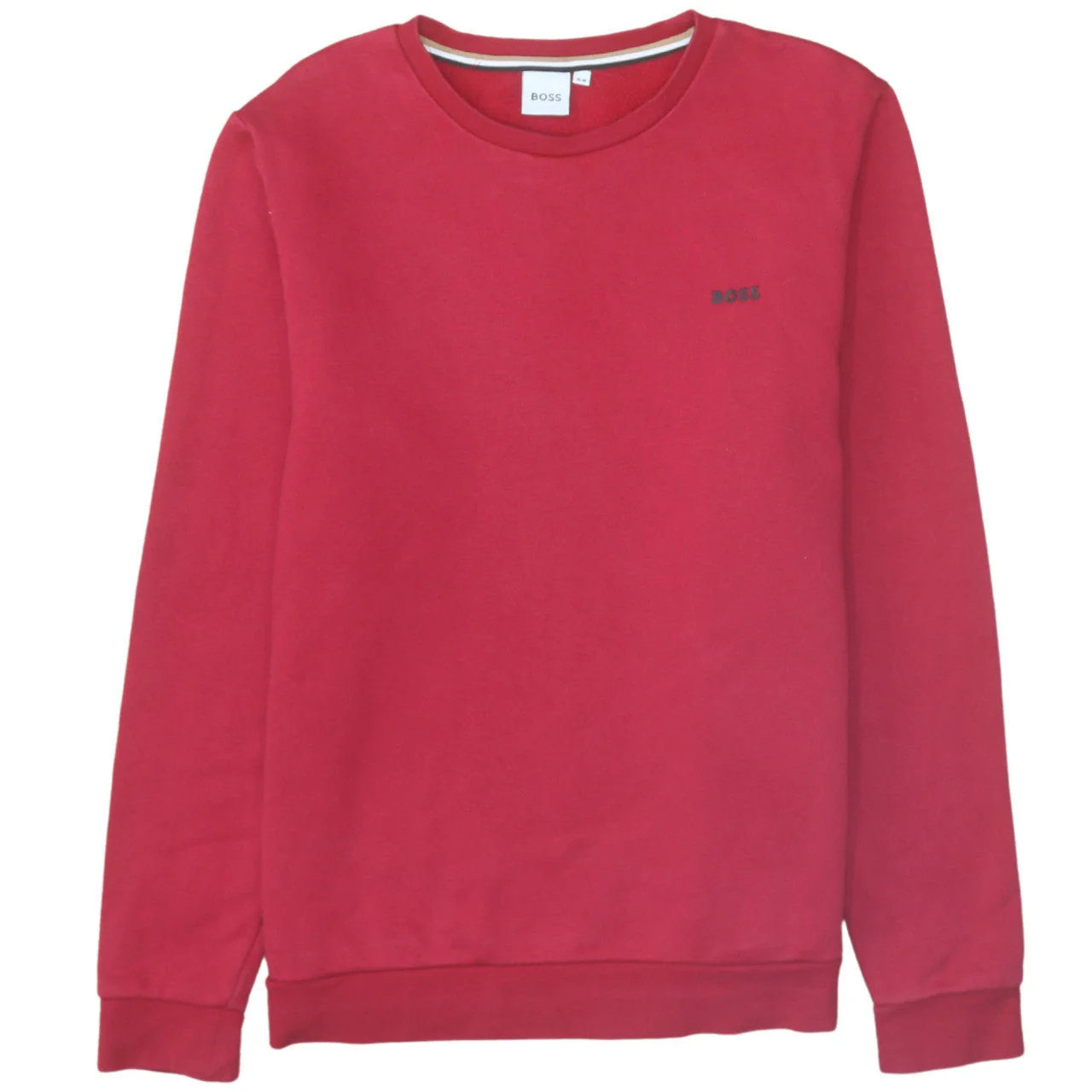 BOSS Boys Red Crew Neck Pullover Sweatshirt 16 Years Cotton Blend