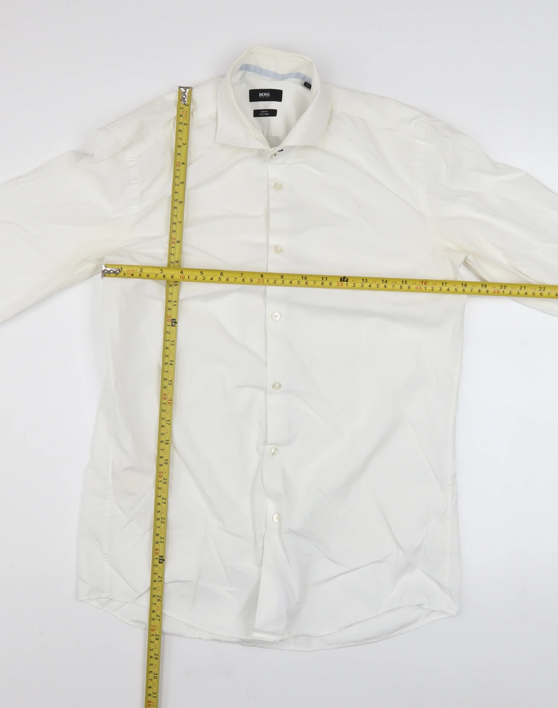 BOSS Hugo Boss Men's White Slim Fit Easy Iron Long Sleeve Shirt 15.5in - Image 2