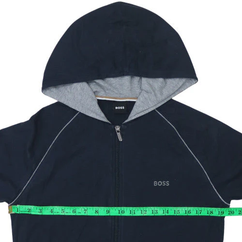 BOSS Men's Blue Full Zip Hoodie Size S Regular Fit - Image 2