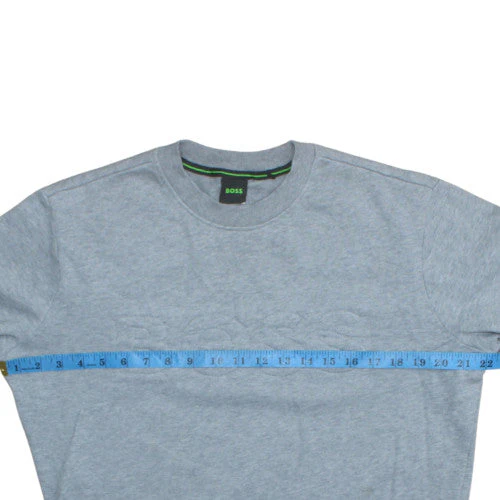 BOSS Men's Grey Logo Crew Neck Sweatshirt Size M Regular Fit - Image 3