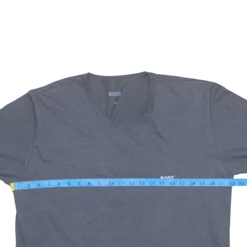 BOSS Mens Grey Short Sleeve Crew Neck Cotton T-Shirt XXL - Image 3