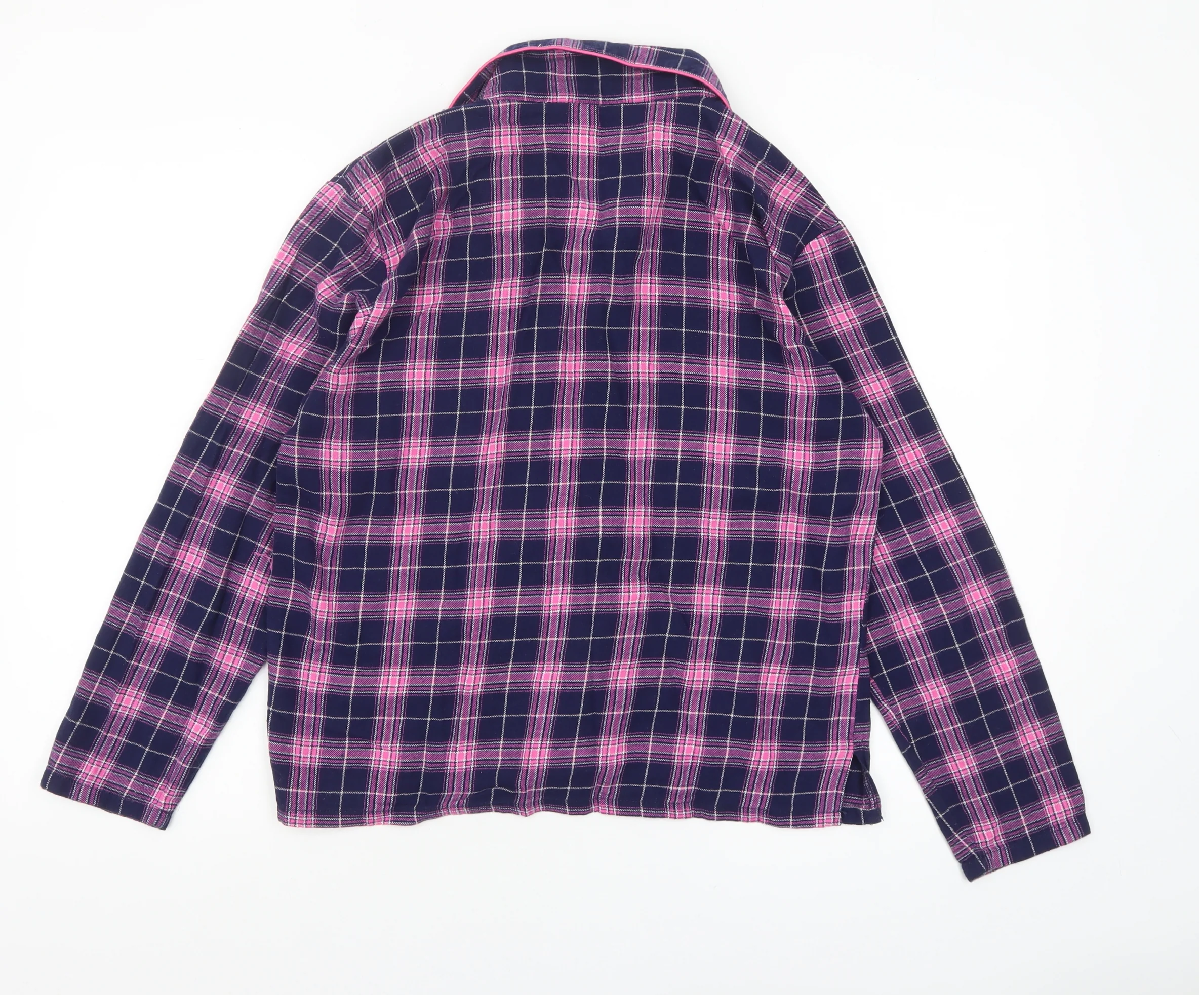 Boux Avenue Women's Pink Check Flannel Pyjama Top UK 10 - Image 3