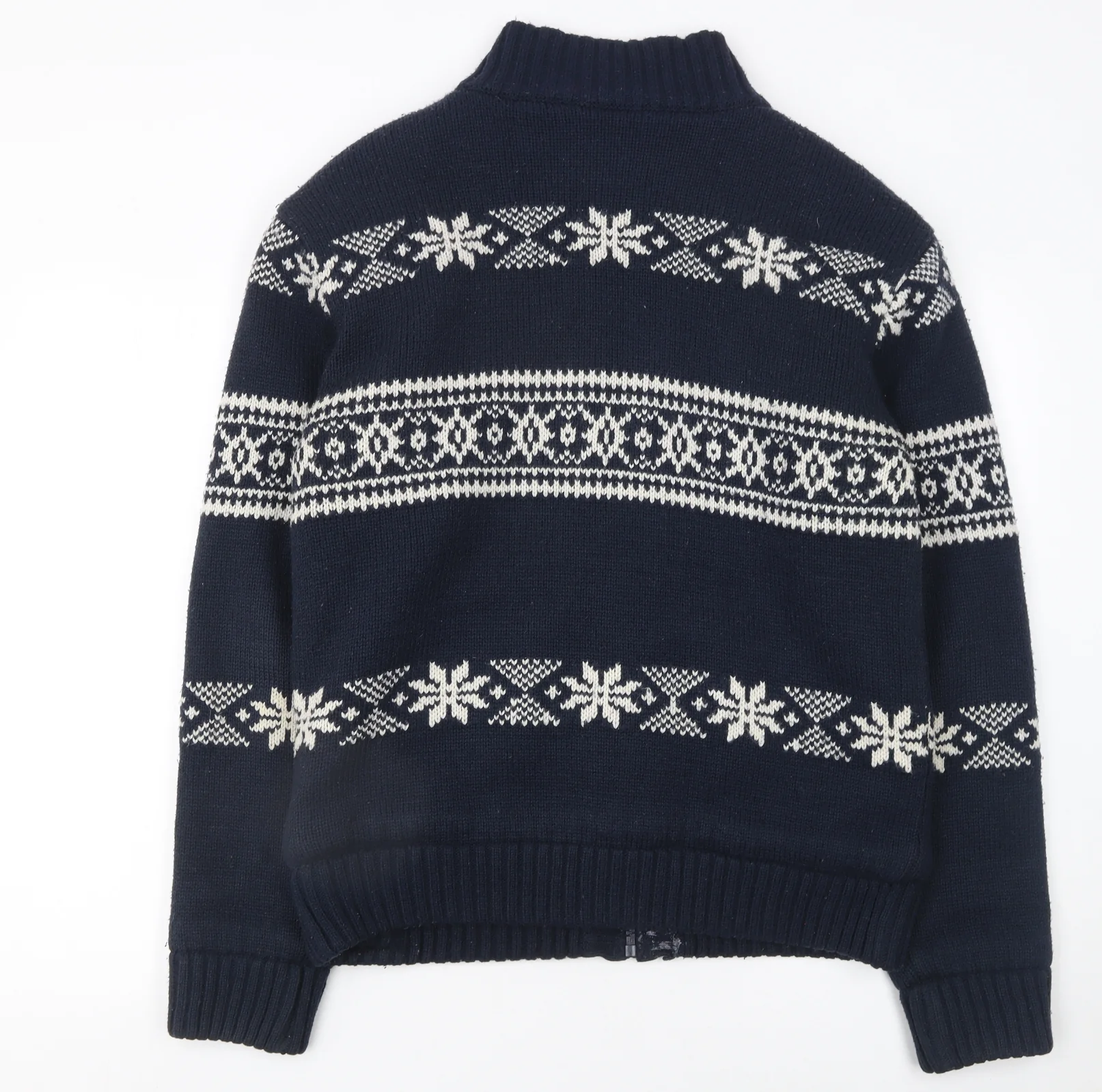 Brave Soul Men's Blue Fair Isle Full Zip Knit Jumper L - Image 3
