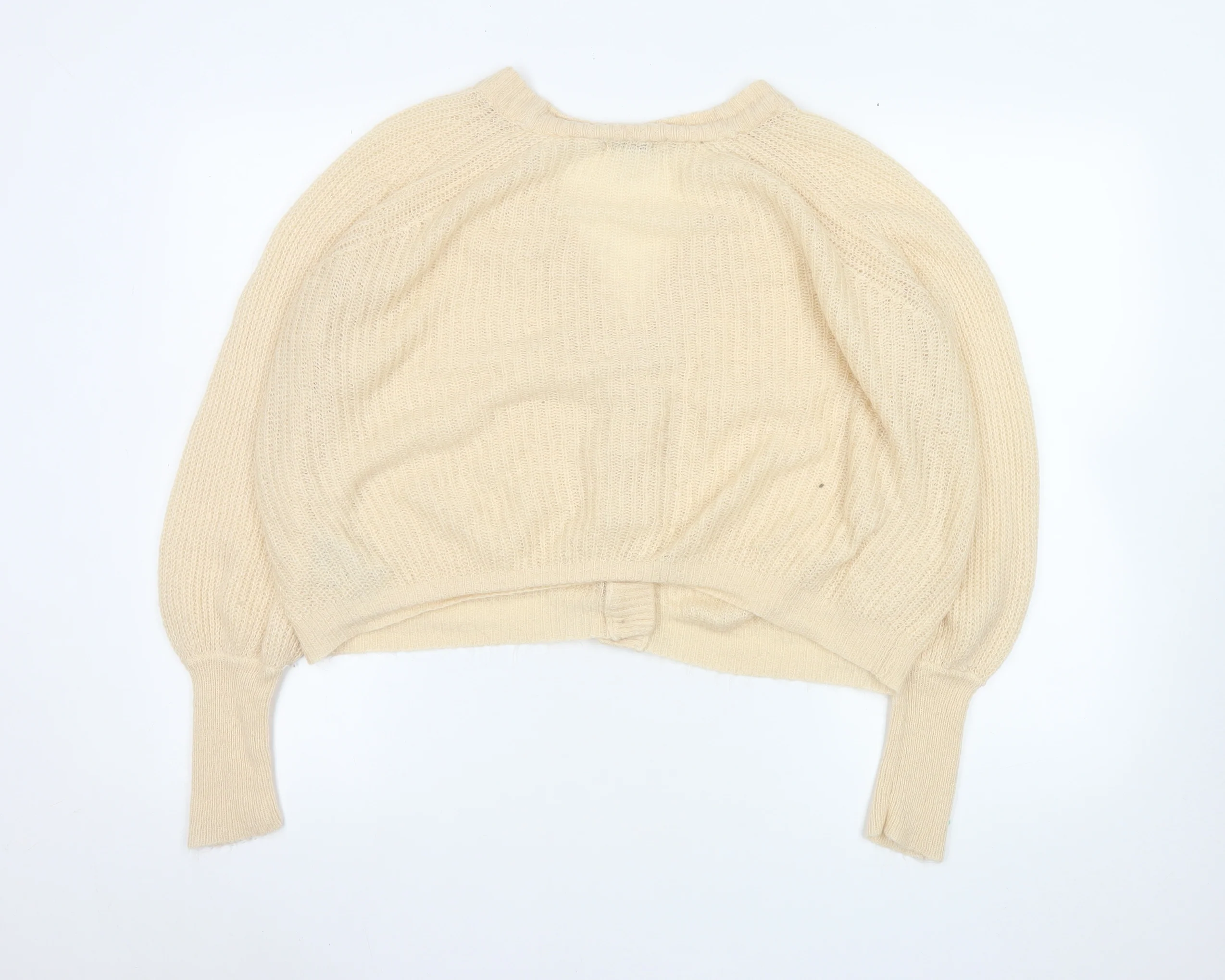 Brave Soul Women’s Beige Chunky Knit Button Cardigan M - Image 3