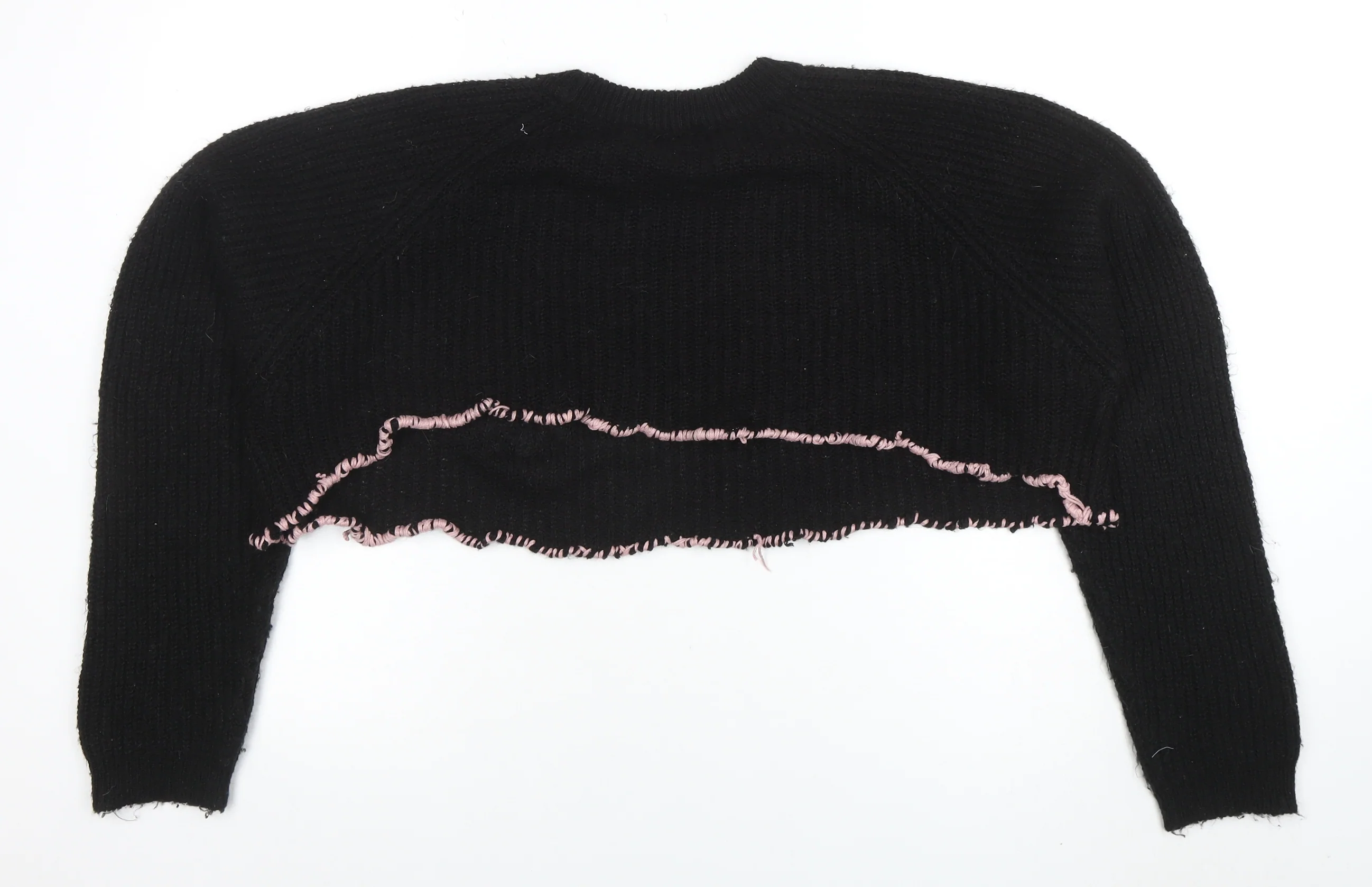 Brave Soul Women's Black Beaded Butterfly Chunky Knit Jumper Size 14 - Image 3