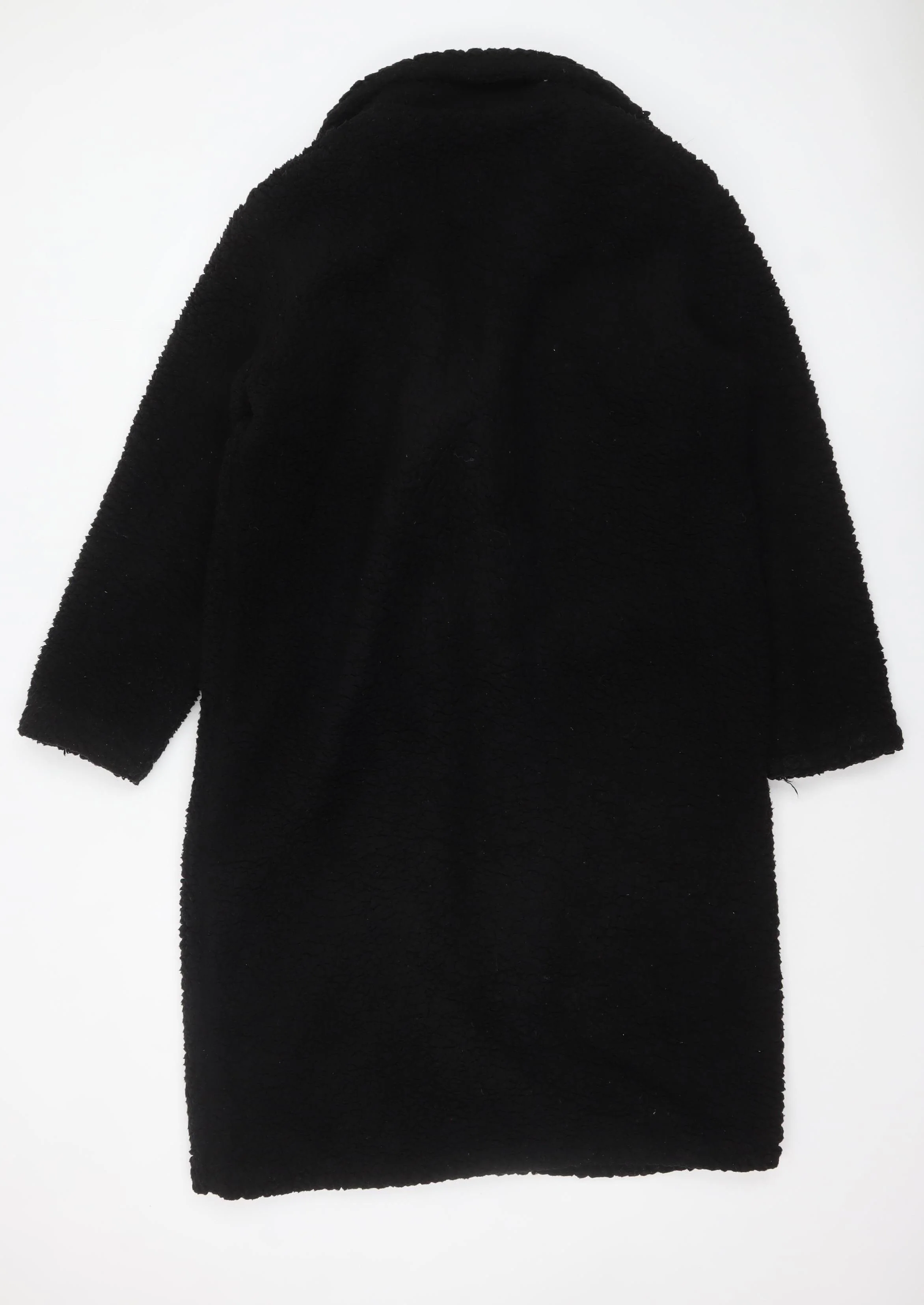 Brave Soul Women's Black Fleece Lined Mid-Length Overcoat Size 12 - Image 3
