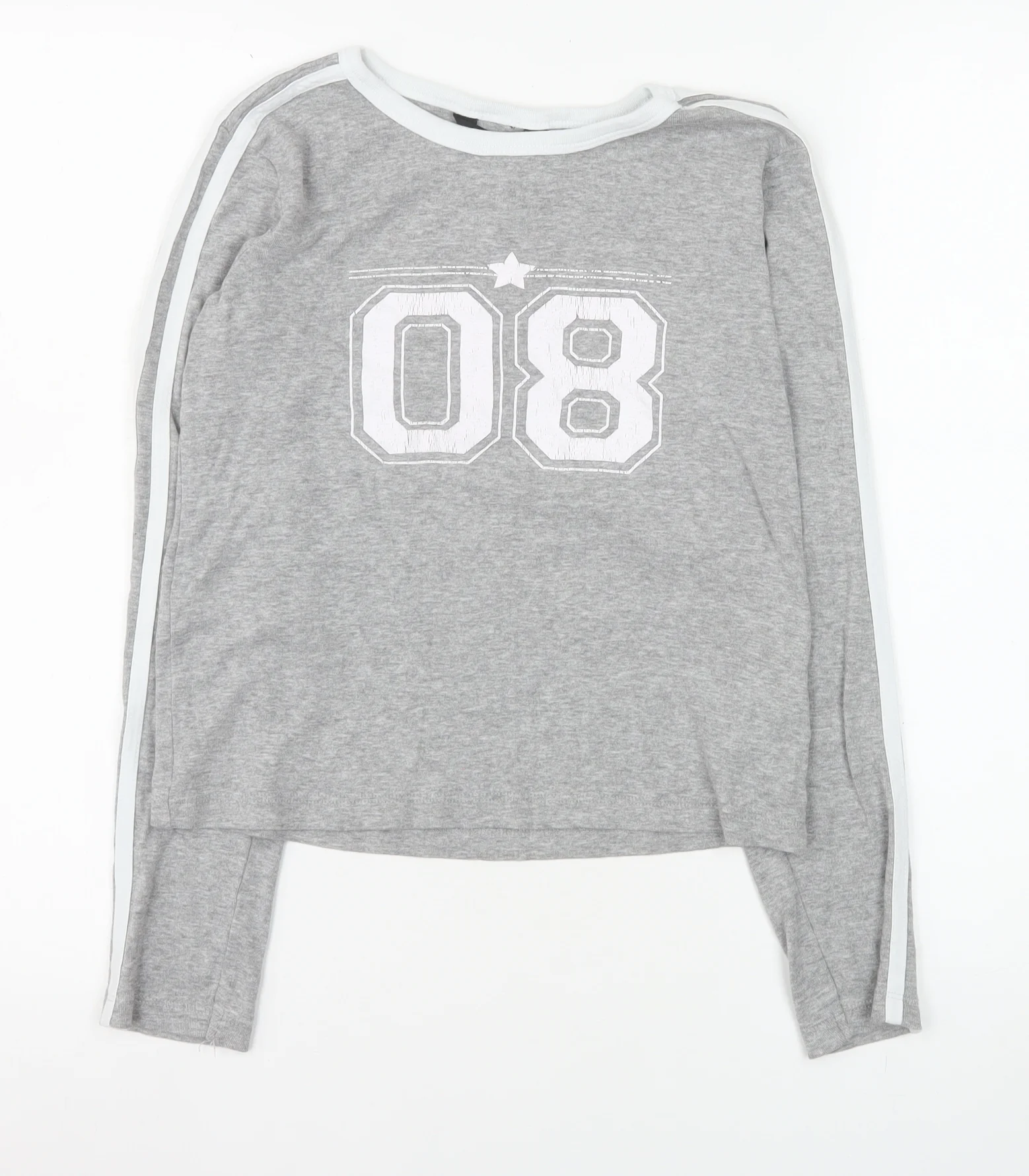 Brave Soul Women's Grey Long Sleeve Sports T-Shirt Size M