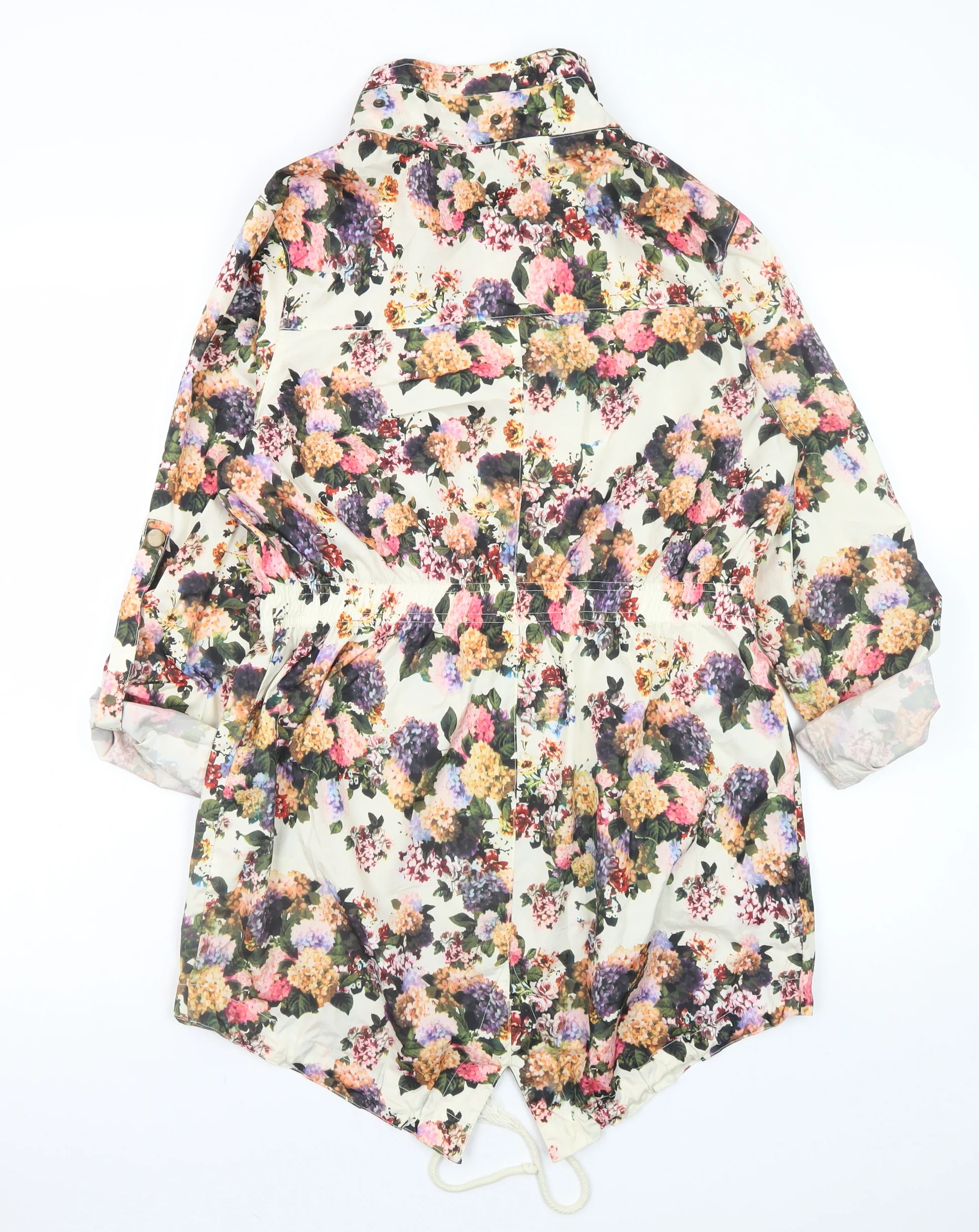 Brave Soul Womens Multicoloured Floral Lightweight Zip Jacket Size 10 - Image 3