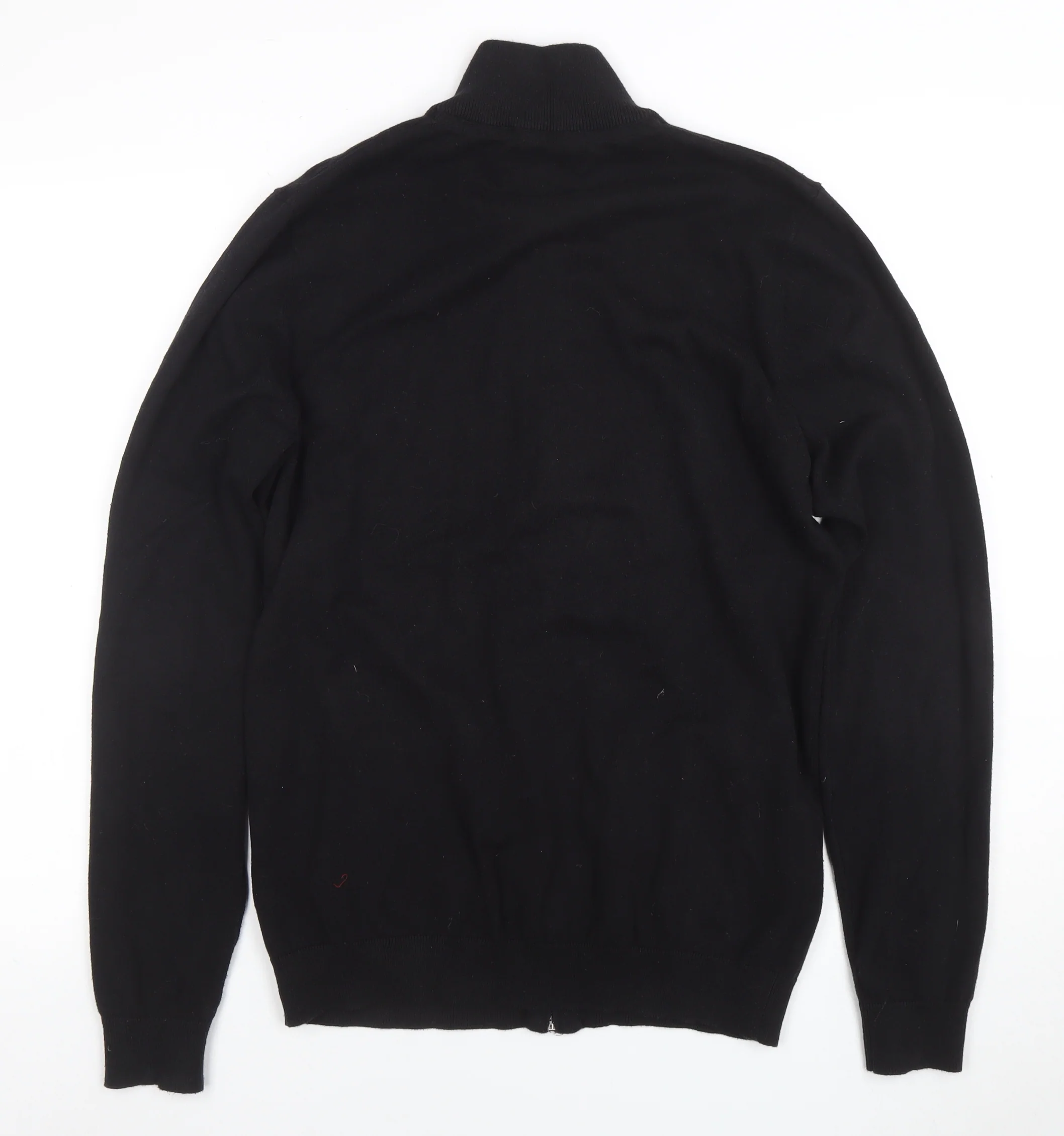 Broken Standard Men's Black Full Zip High Neck Cotton Blend Jumper M - Image 3