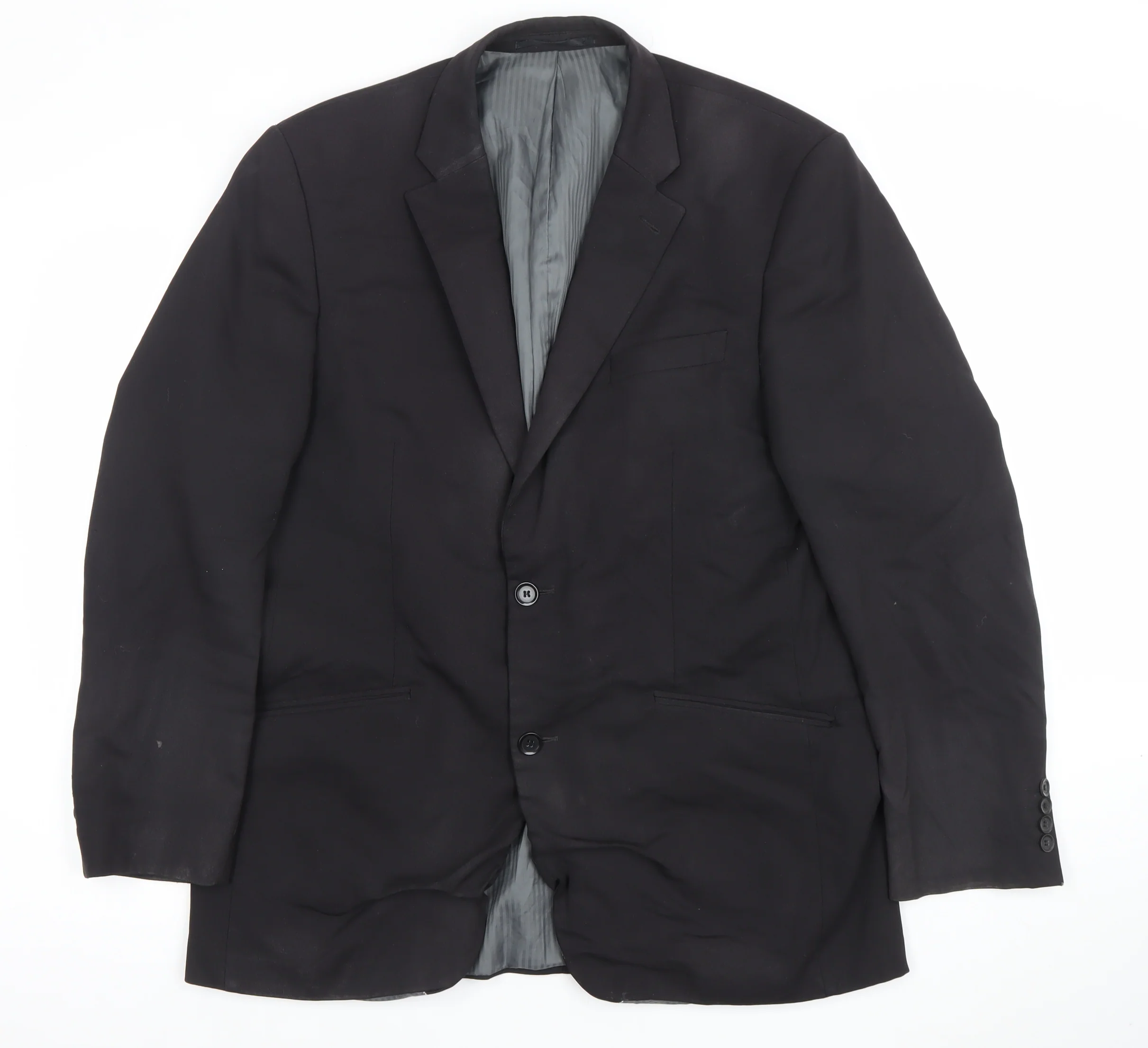 Brook Taverner Men's Black Wool Blend 42R Classic Two-Button Blazer
