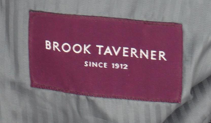 Brook Taverner Men's Black Wool Blend 42R Classic Two-Button Blazer - Image 4