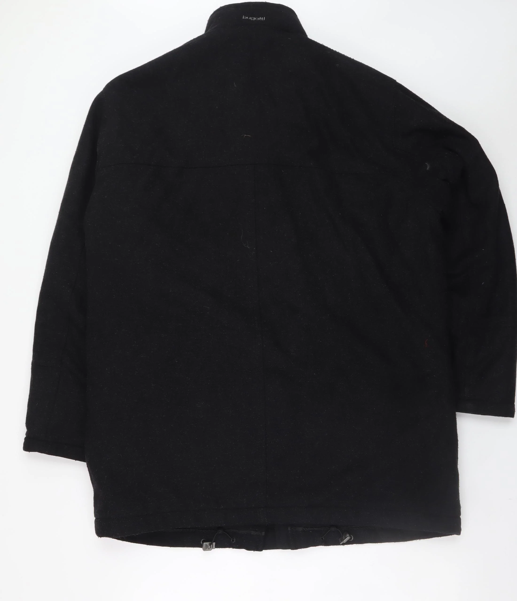 Bugatti Men's Black Wool Cashmere Overcoat 40R Waterproof Classic - Image 3