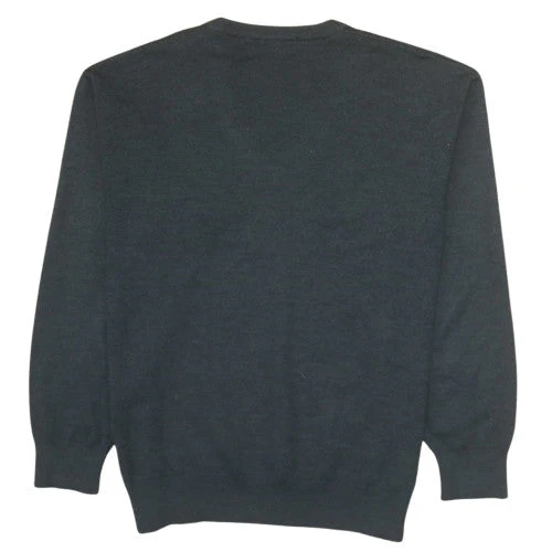 Burberry Men's Grey Merino Wool V-Neck Pullover Jumper S - Image 4