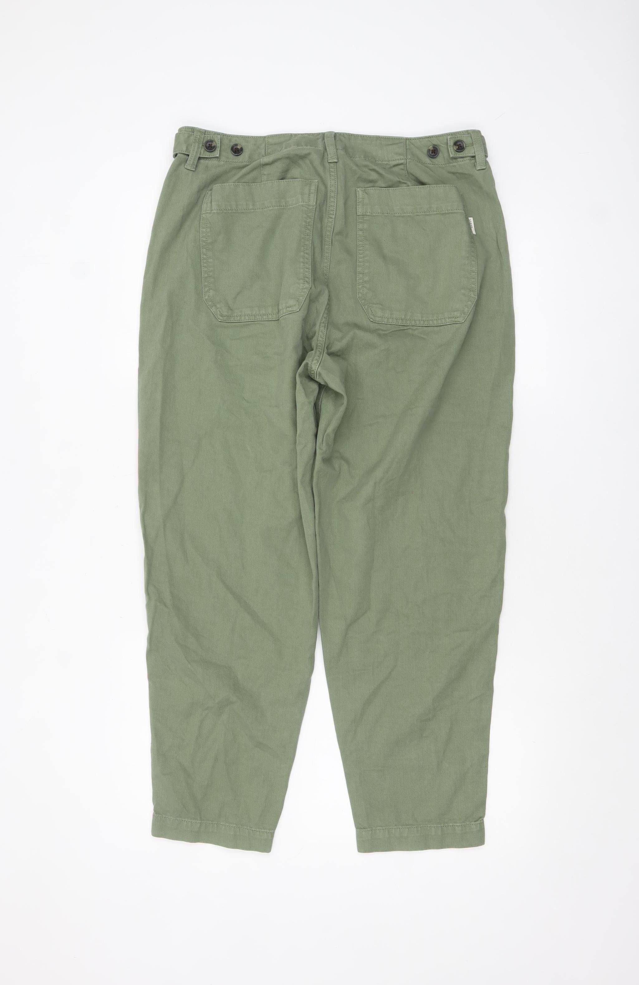 Burgs Womens Green Cargo Trousers Size 10 Cotton Twill Pants - Image 3