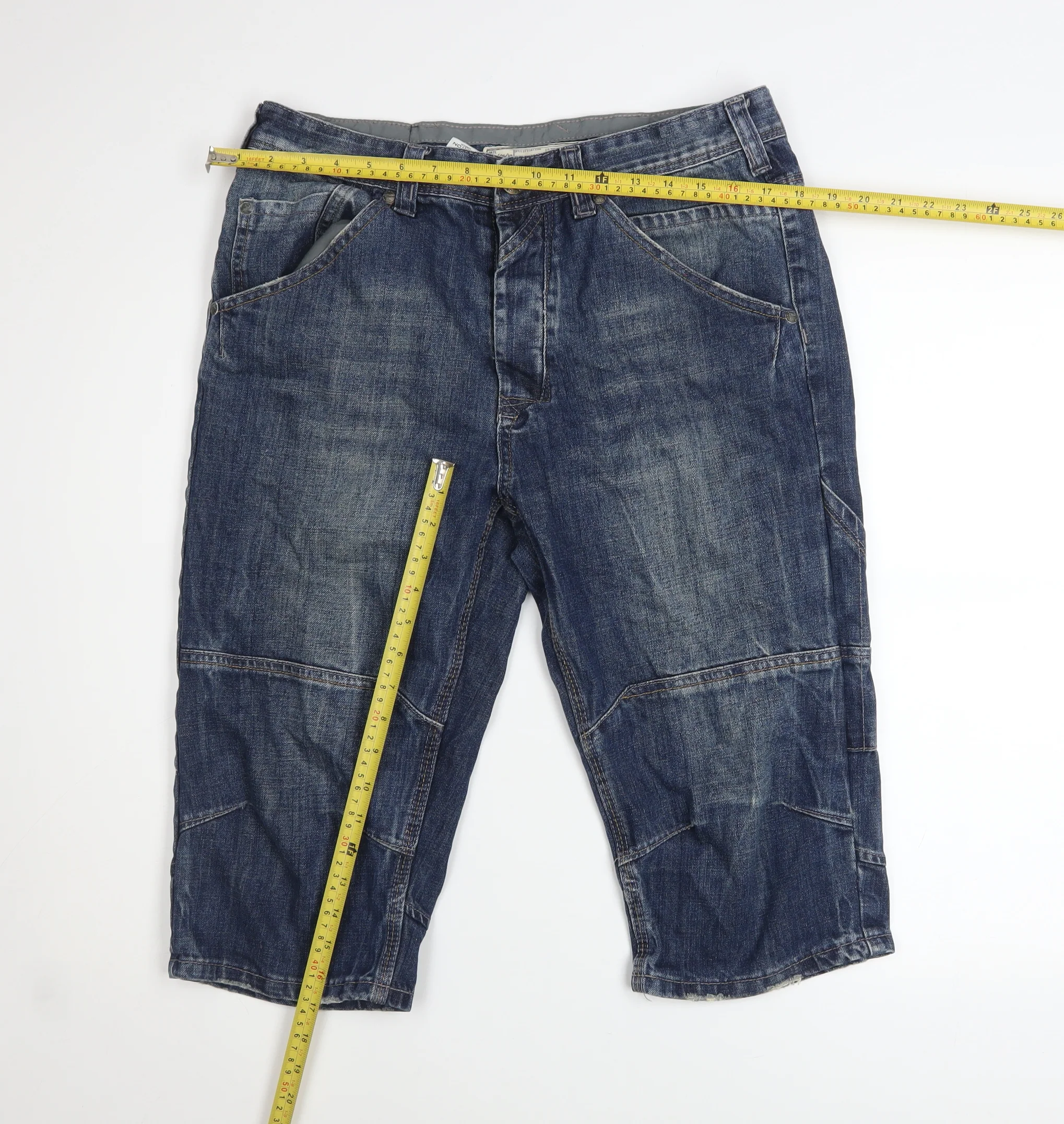 Burton London Men's Blue Denim Cargo Shorts Size 32 Regular Fit - Image 2