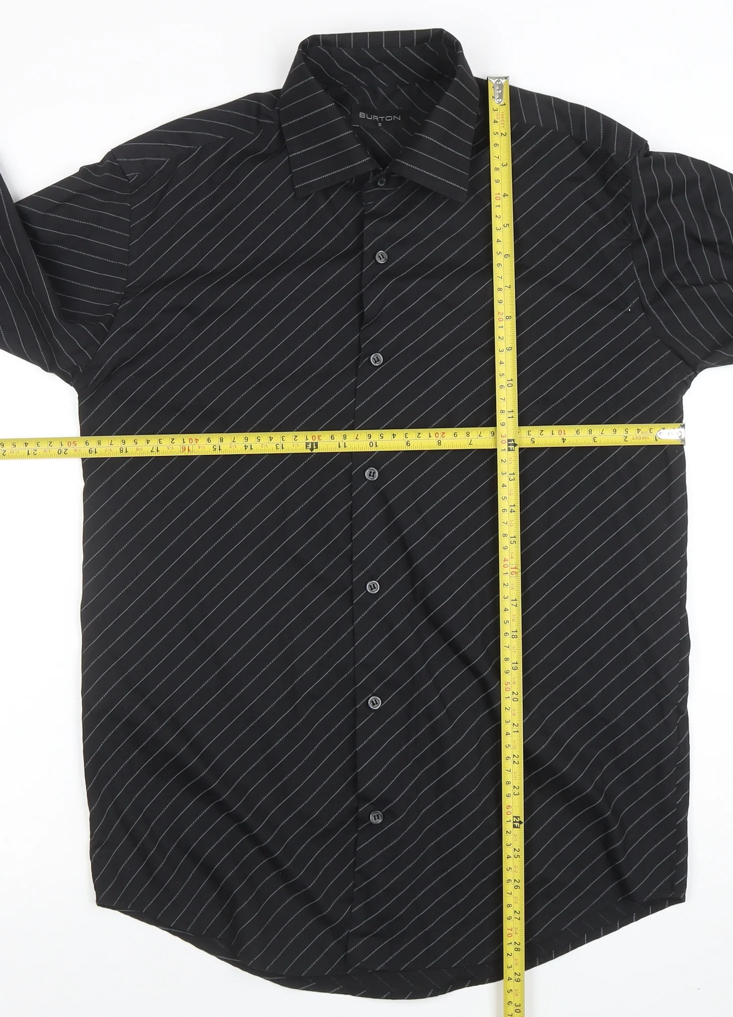 Burton Men's Black Striped Long Sleeve Button-Up Shirt Size S - Image 2